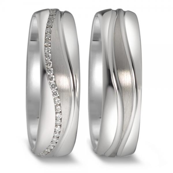 Trauringe Weissgold von Weidner 76025 + 86025